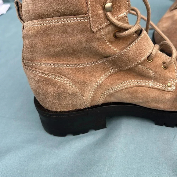 NWOT All Saints Paulina Suede Buckle Boots Desert Sand Sz US 8 /EU 38 MSRP $389 - Picture 8 of 12
